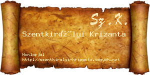 Szentkirályi Krizanta névjegykártya
